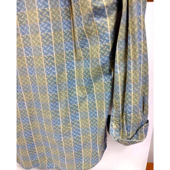Vintage Bugle Boy Shirt Men's Large Geometric Long Sleeve Button Up 90's - Picture 7 of 9